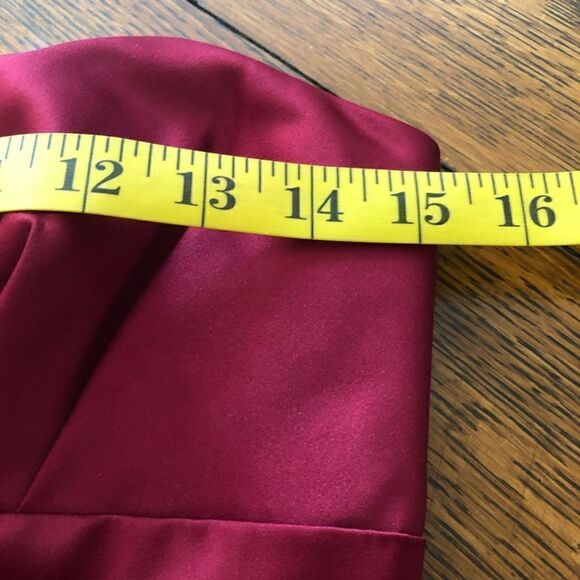 Alfred Angelo Wine Red Satin Strapless Occasion /Bridesmaid Dress - Picture 6 of 10